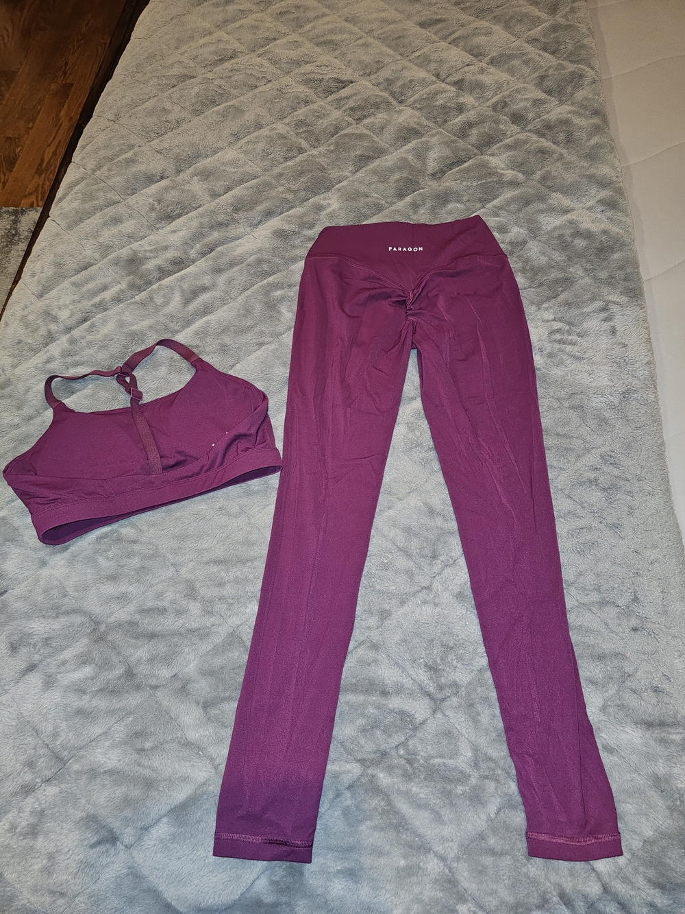 EUC Paragon Women's High-Waist Legging & Sports Bra Set — Plum/Purple - Picture 2 of 5